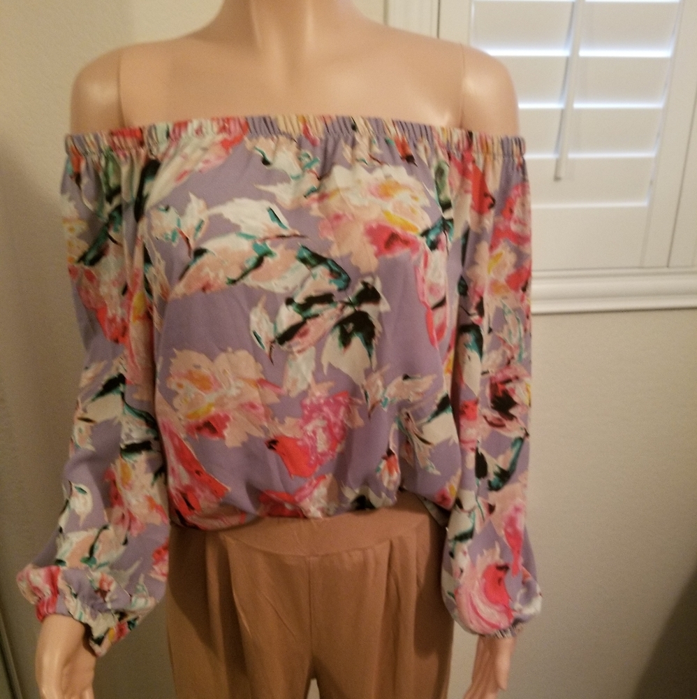 Eight Sixty off the shoulder flower top